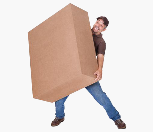 Man with boxes (fragile)
