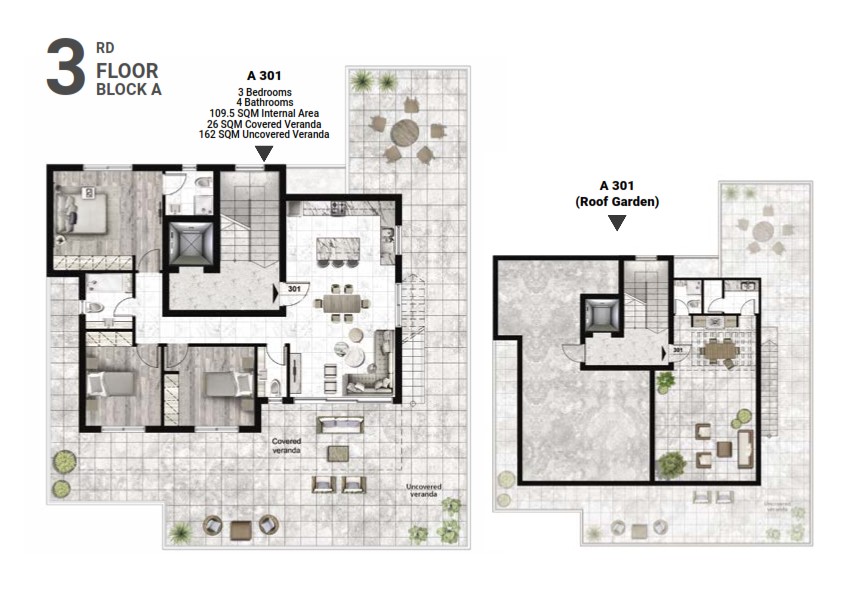 3rd Floor Plans Block A