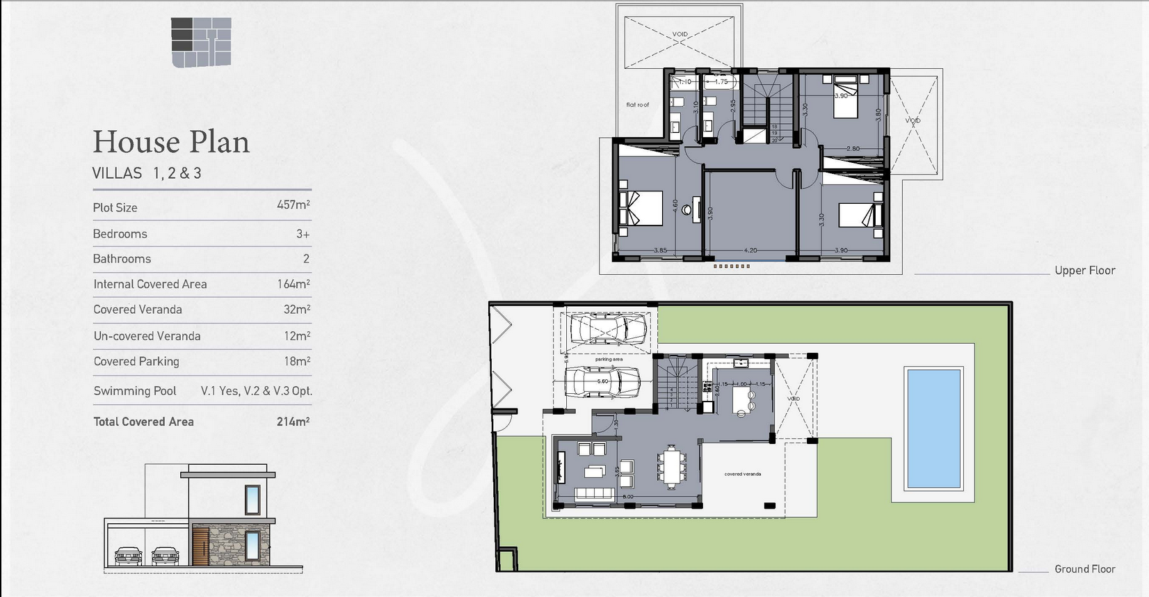 house plan villa 1,2 &3