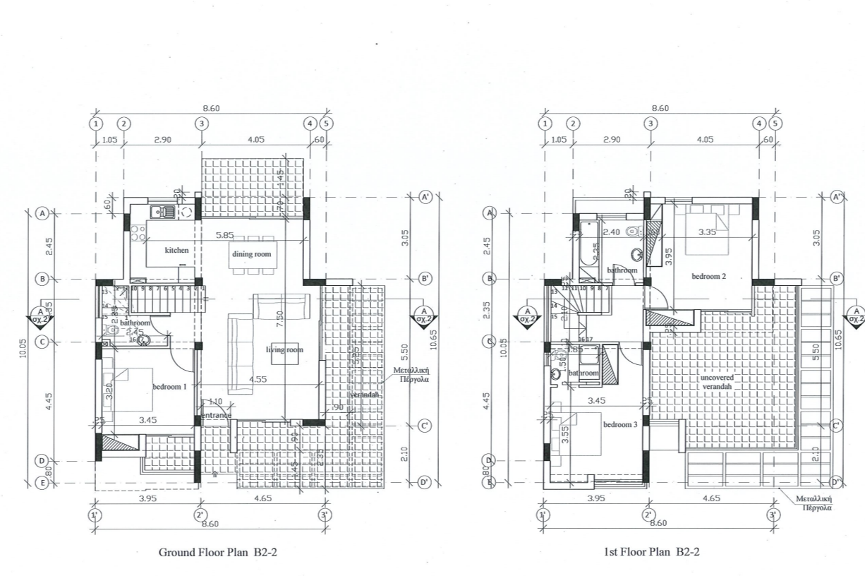 Villa  B2-2 Ground and First Floor Plans