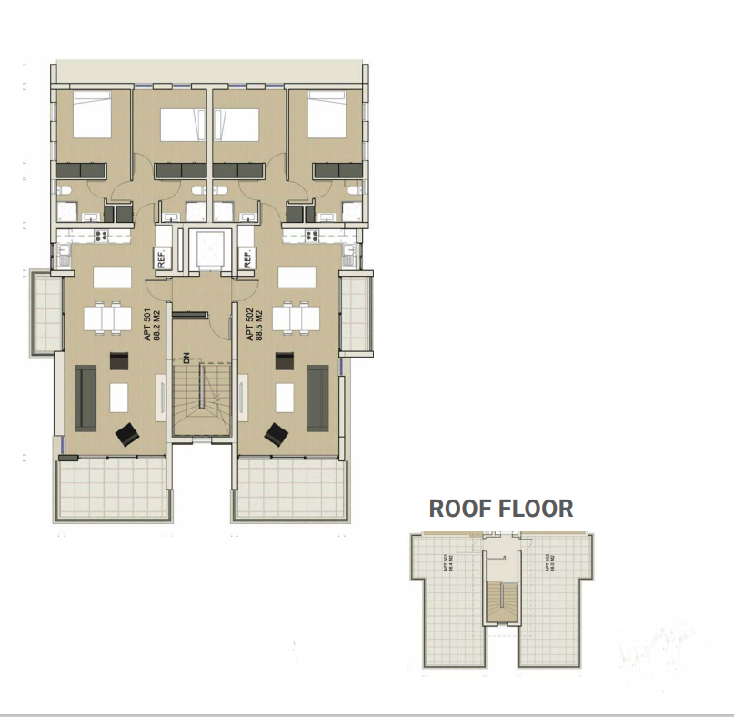 fifth floor plan and penthouses