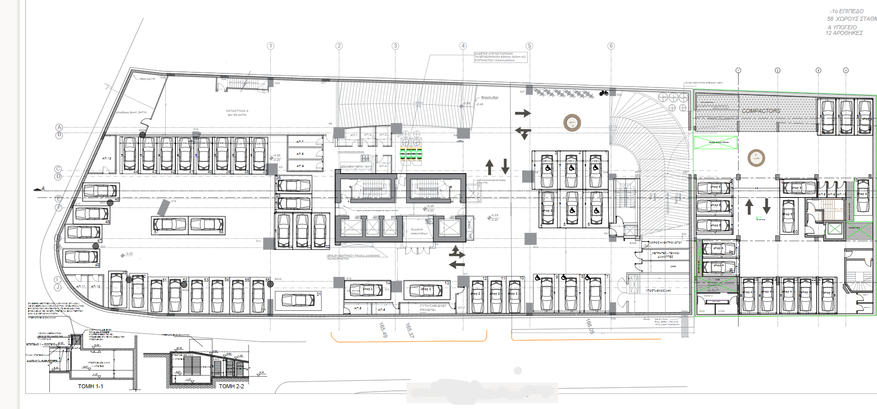 -1 Level , A Basement, 58 parking spaces,  12 storage rooms