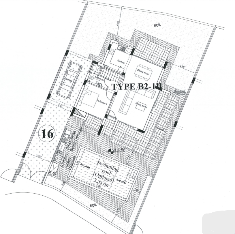 Villa B2-1B Ground Floor Plans