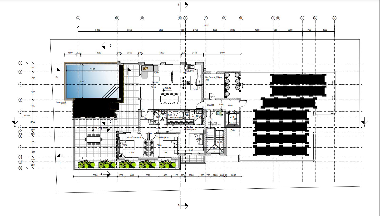 301 floor plan with swimming pool