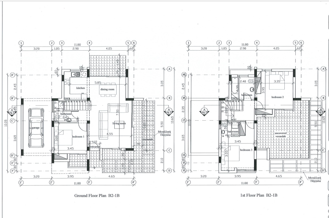 Villa B2-1B Ground and First Floor Plans