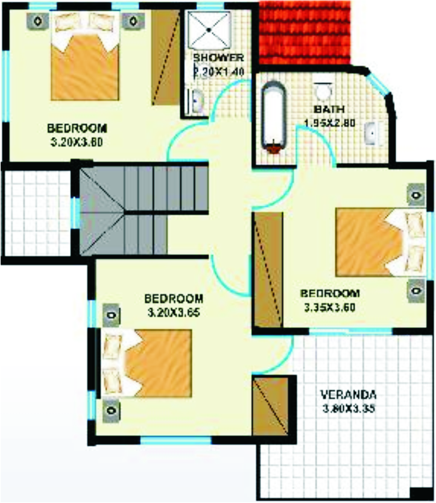 Villa 7 Master Plan Type 2 First Floor