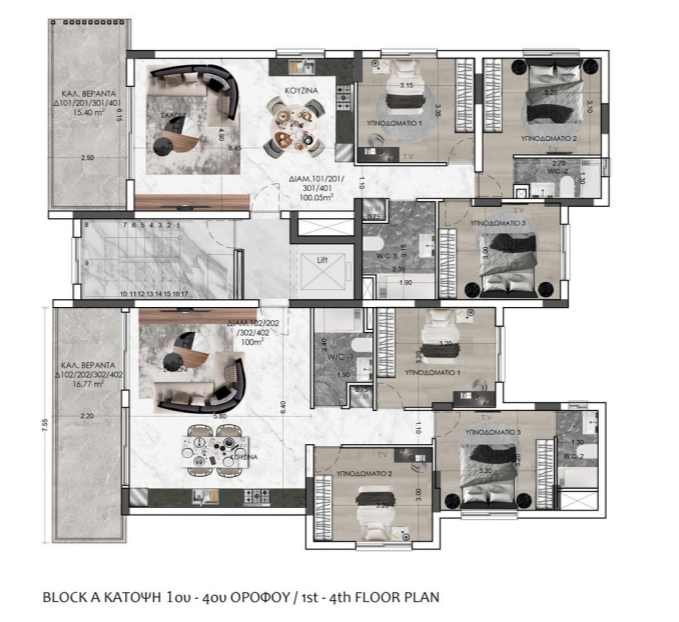 first and second floor