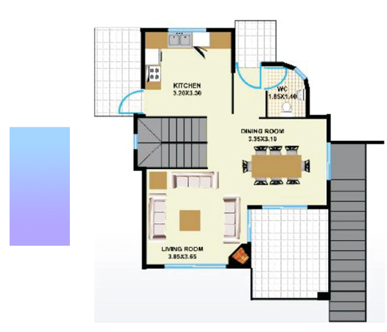 Villa 7 Master Plan Type 2 Floor with pool