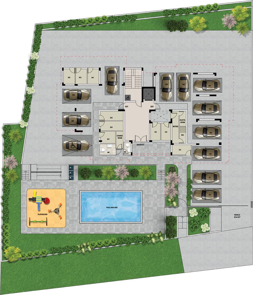 Underground parking floor plan