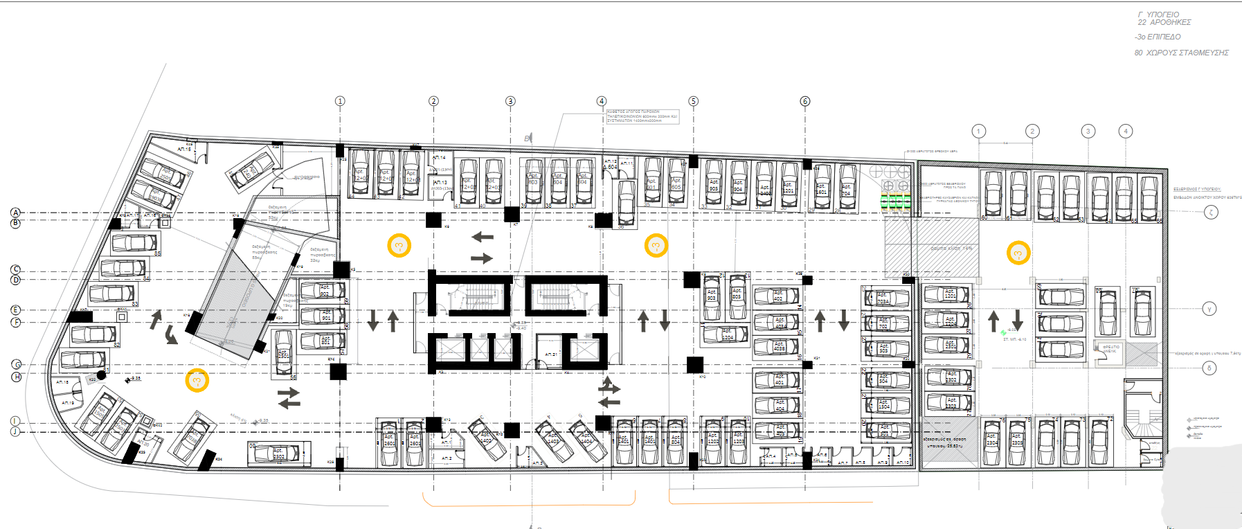 -3  Level, C  Basement , 80 parking spaces,22 storage rooms